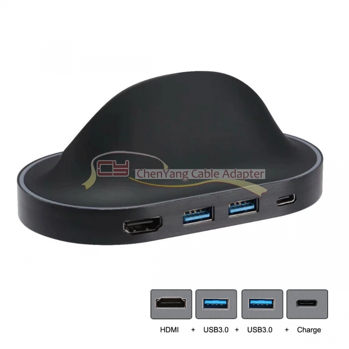 Jimier Тип-C USB-C USB 3,1 док-станции к HDMI и двойной 3,0 хаб и Мощность для S8 S9 Mate10 P20