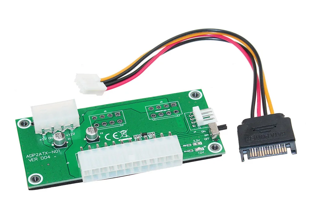 ATX 24PIN to 4PIN Molex Power Supply Sync Starter Cable Adapter VER004 Dual PSU Riser Card ADD2PSU for BTC LTC ETH Mining