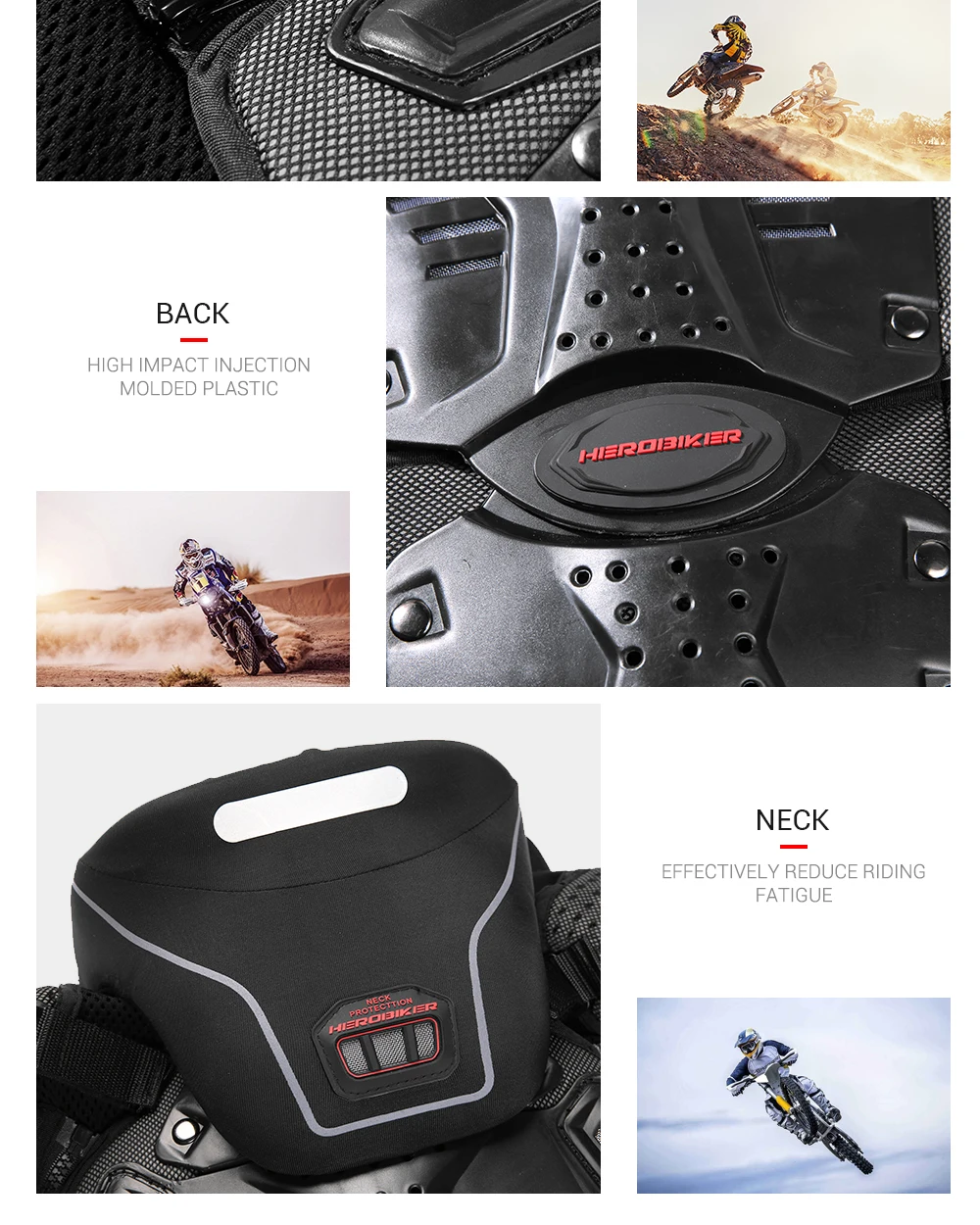 HEROBIKER куртки для мотоциклистов, защита для мотокросса, мотоциклетная куртка с защитой шеи для лета