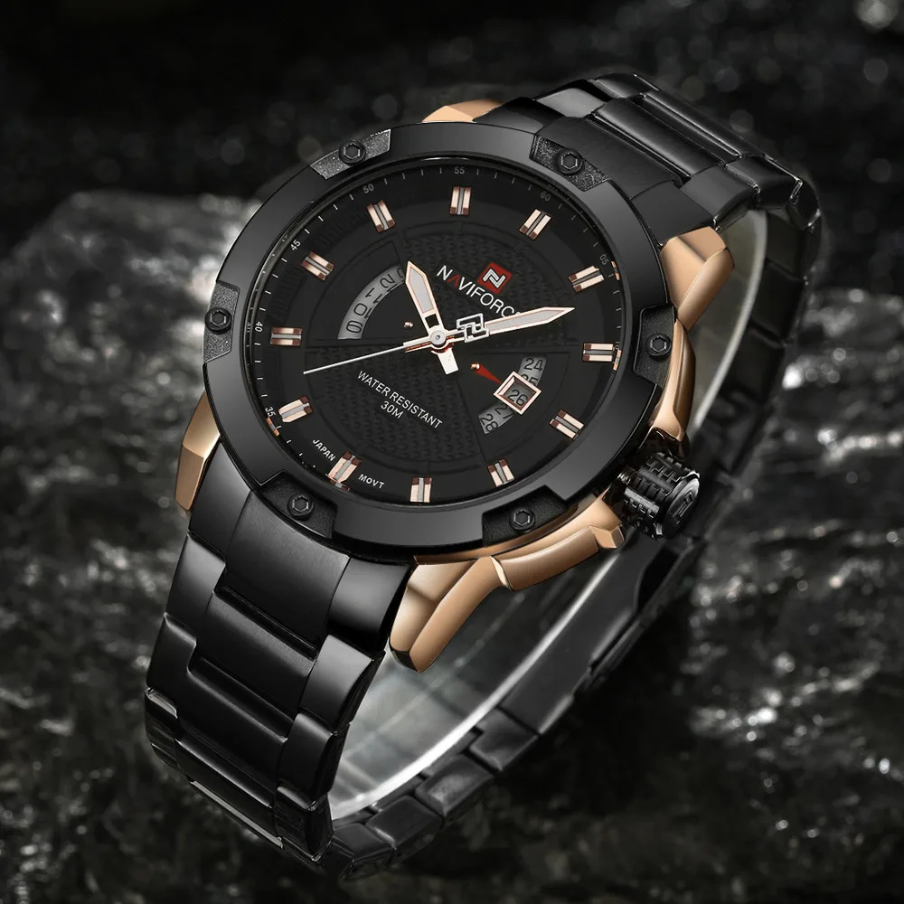 NAVIFORCE Watches Men Brand Luxury Full Steel Army Military Watches Men