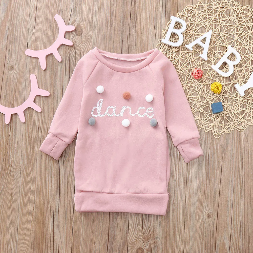 

Toddler Kids Baby Girl Letter Pullover Sweatshirt Dress Clothes Outfits Sukienki Dla Dziewczynek Casual Kids Dresses For Girls