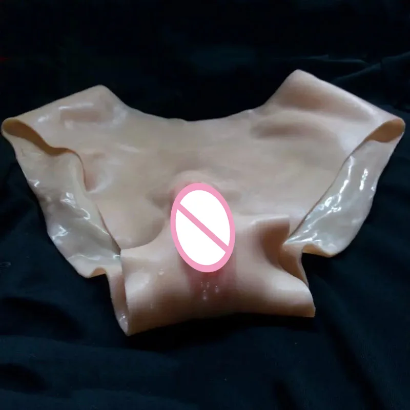 Silicone Artificial Fake Vagina Underwear Transsexual Shemale Drag Queen Vagina Panties for Transgender and Crossdressing Size L crossdresser transsexual drag queen silicone vagina forms for men crossdress shemale jelly belly fake cc underwear