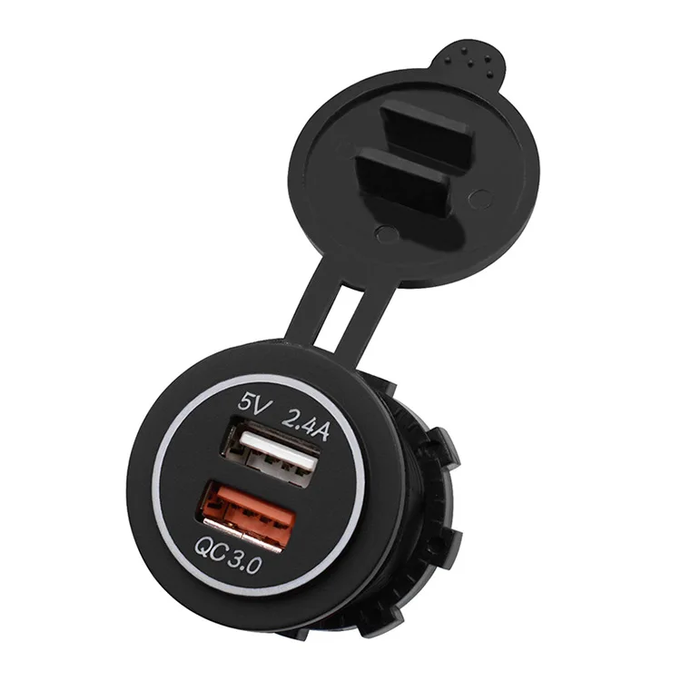 DIY QC3.0 30 Вт 12 В/24 В Быстрая зарядка 3,0 2,4 ADual USB Автомобильное зарядное устройство адаптер питания водонепроницаемый для автомобиля RV ATV лодка водный мотоцикл