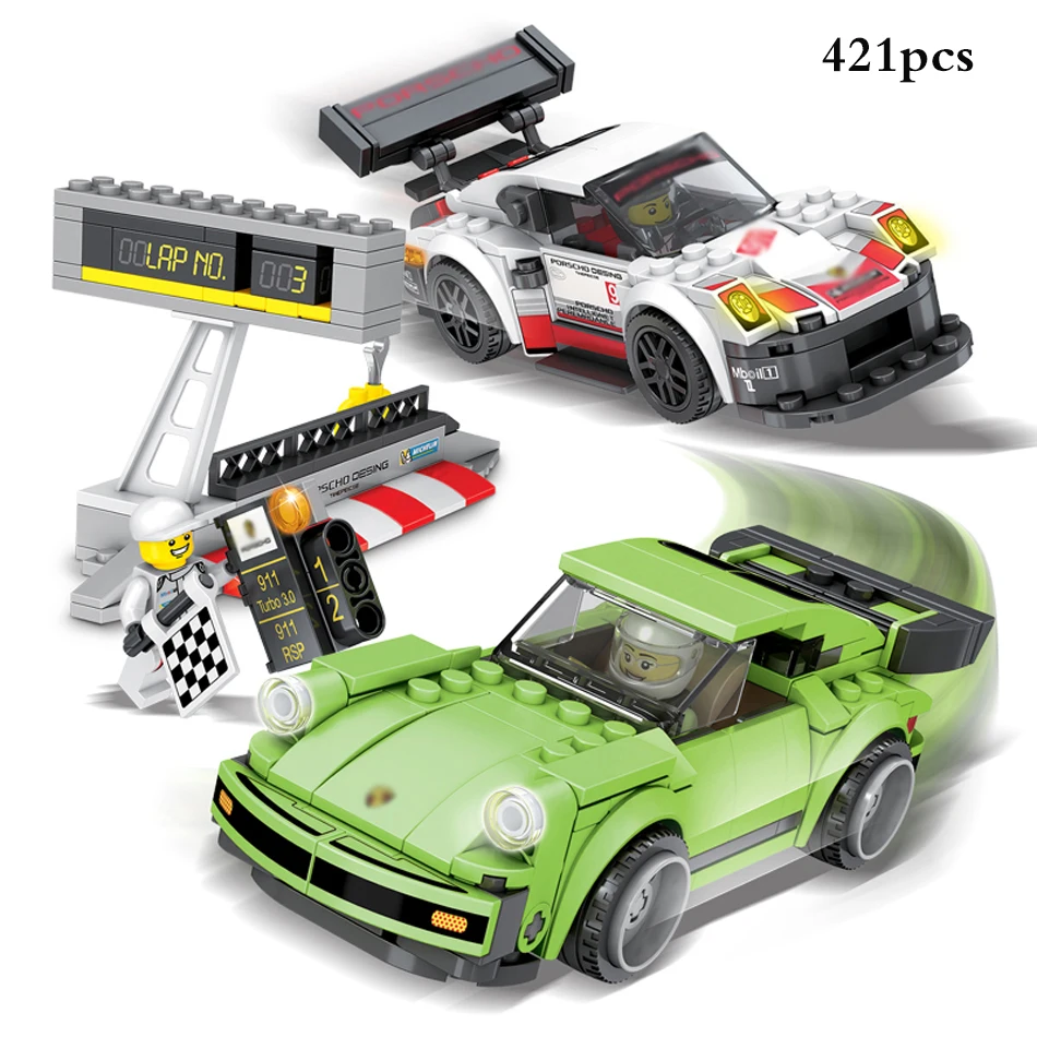 

421pcs Technic Super Racers Speed Champion Super Racing Car Building Block Compatible Legoe Speed City Bricks Toy For Kid Gifts