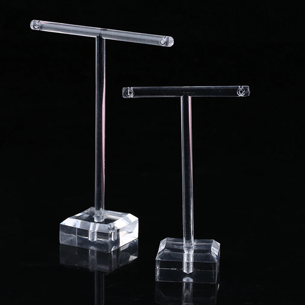 

2pcs/Set Clear Plastic Earrings Showcase Display Earrings Display T Bar Stand Holder Organizer Jewelry Display Hot sales