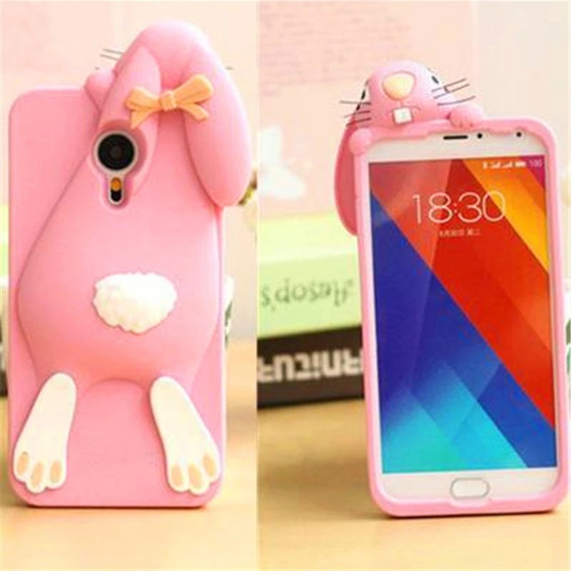

Cute 3D Cartoon Bunny Rabbits Silicone Case For Meizu MX5 Skin Back Cover