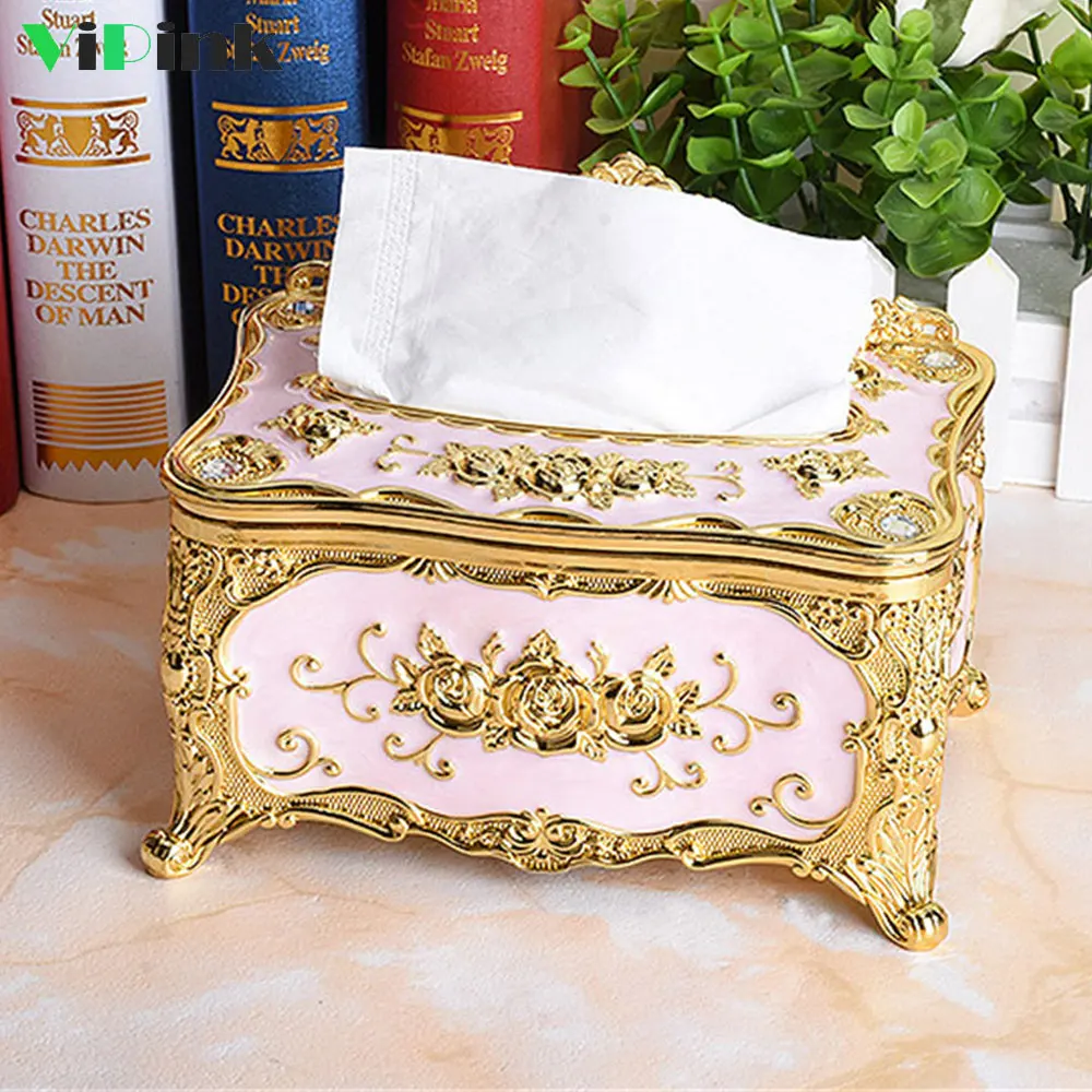 Luxury European Style Acrylic Crown Tissue Box Fashion High Grade Facial Tissue Box Case Holder