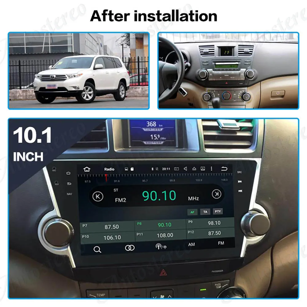 Discount Android 9.0 32gb octa core GPS navigation Car DVD Player For TOYOTA HIGHLANDER 2008-2014 multimedia 2 din radio recorder stereo 1