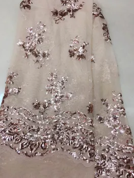 

Nigerian lace fabric 2017 new design sequins cord lace fabric fashion swiss guipure lace for party dress for women wedding