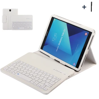 

Wireless Keyboard For Samsung Galaxy Tab S3 9.7 Bluetooth Keyboard Case For Galaxy Tab S3 9.7 T820 Tablet Flip Leather Cover+Pen