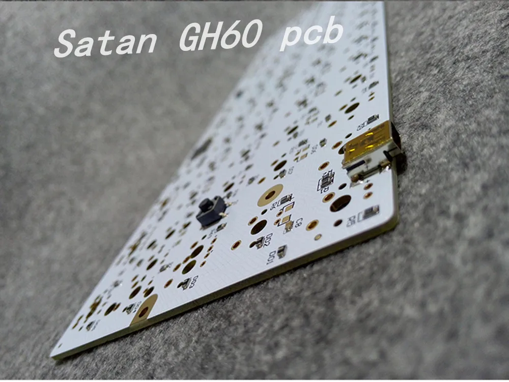 Сатана GH60 PCB белая доска светодиодный DIY механическая клавиатура porker2 hhkb чисто с