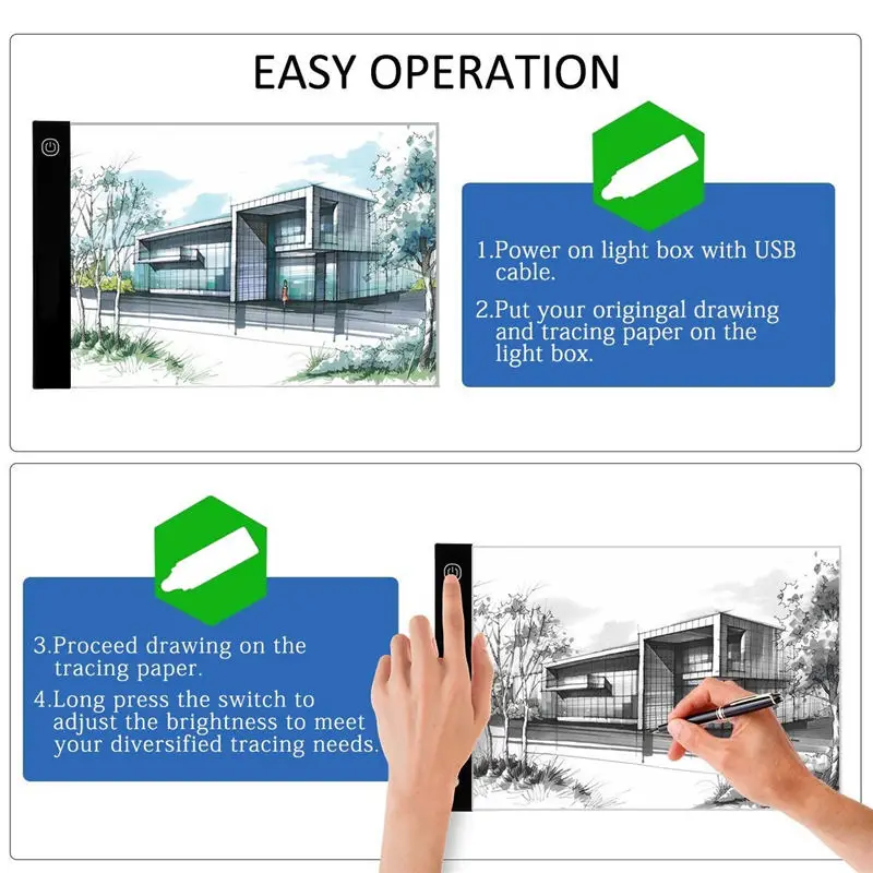Wrumava ультра-тонкий A4 светодиодный светильник для рисования, коробка для рисования, доска для копирования, планшет для рисования, художественный Рисунок для художника