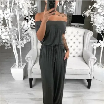 

Rompers Womens Jumpsuit Women Off-shoulder Wide Legs Bodycon Jumpsuit Romper Playsuit Trousers Summer Bodysuit Women Summer New