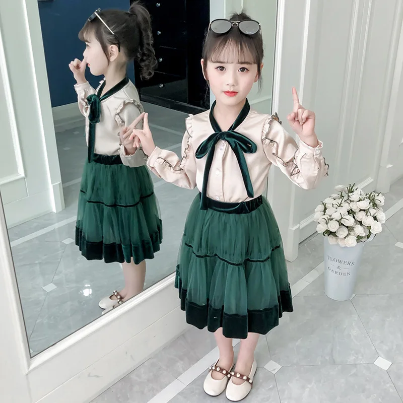 

girl clothes 2019 Spring Girls New Shirt with Skirt Two-piece suit kids clothes toddler girl clothes boutique kids clothing