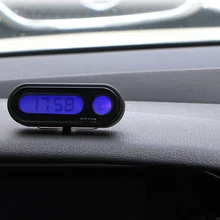 Мини автомобиль цифровые часы авто часы Автомобильный термометр гигрометр украшения часы с орнаментом в автомобиль-Стайлинг