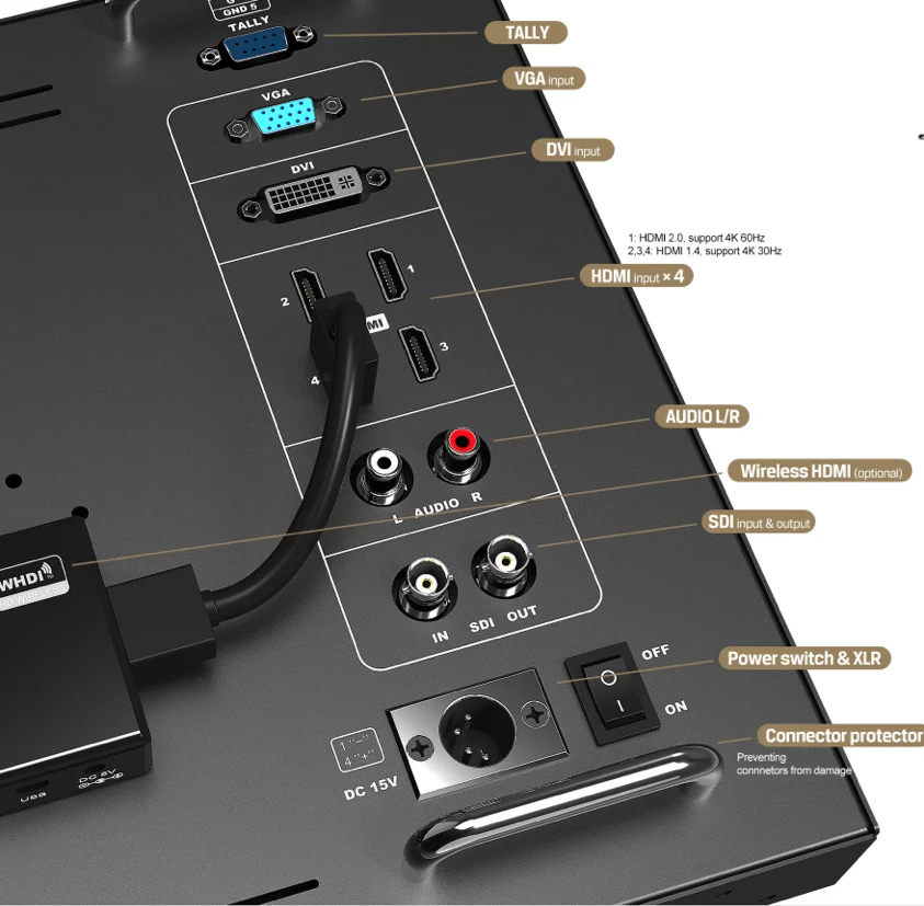 Монитор Lilliput 15 6 дюйма 4K радионяня 6U HD SDI 3840x2160 HDMI Tally VGA бесплатная доставка|director