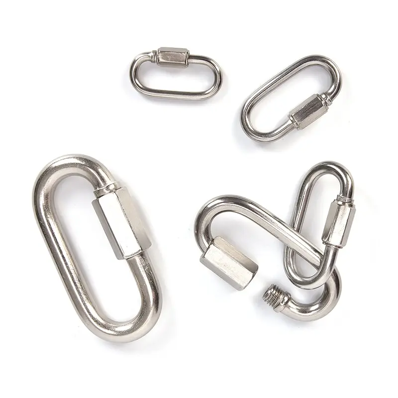 

M4,M5,M6,M8,M10 304 Stainless Steel Spring Carabiner Snap Hook Keychain Quick Link Lock Buckle