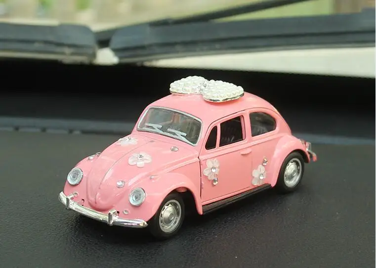 Милые украшения для салона автомобиля милый розовый белый автомобиль модель лук горный хрусталь мультфильм фиксированный автомобиль аксессуар авто Декор набор - Название цвета: 2