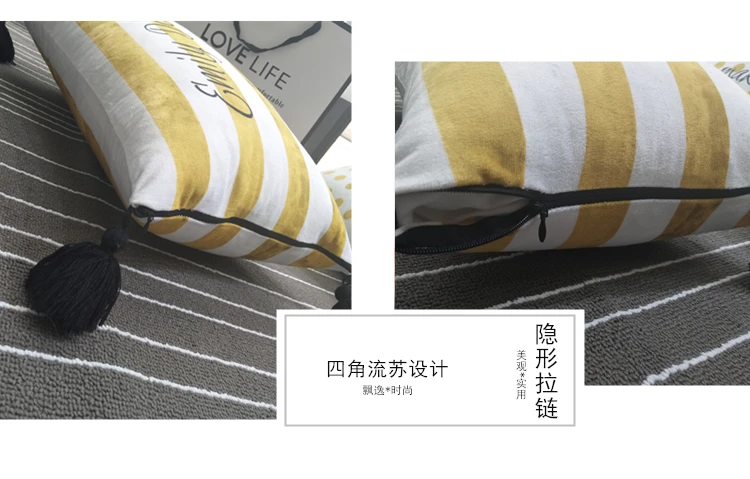Подушка с внутренней горячей кистью подушка прямоугольная декоративная Бархатная подушка для дивана автомобиля 30x50 см поясничная подушка с кисточкой