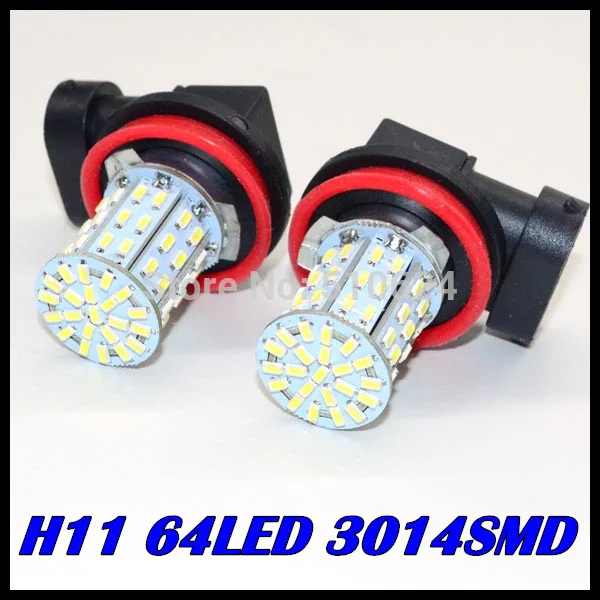 

Free shipping 2pcs/lot H11 LED 3014SMD 64LED Car LED FOG LAMP Light High Beam Light Car Auto / Tail / Head light