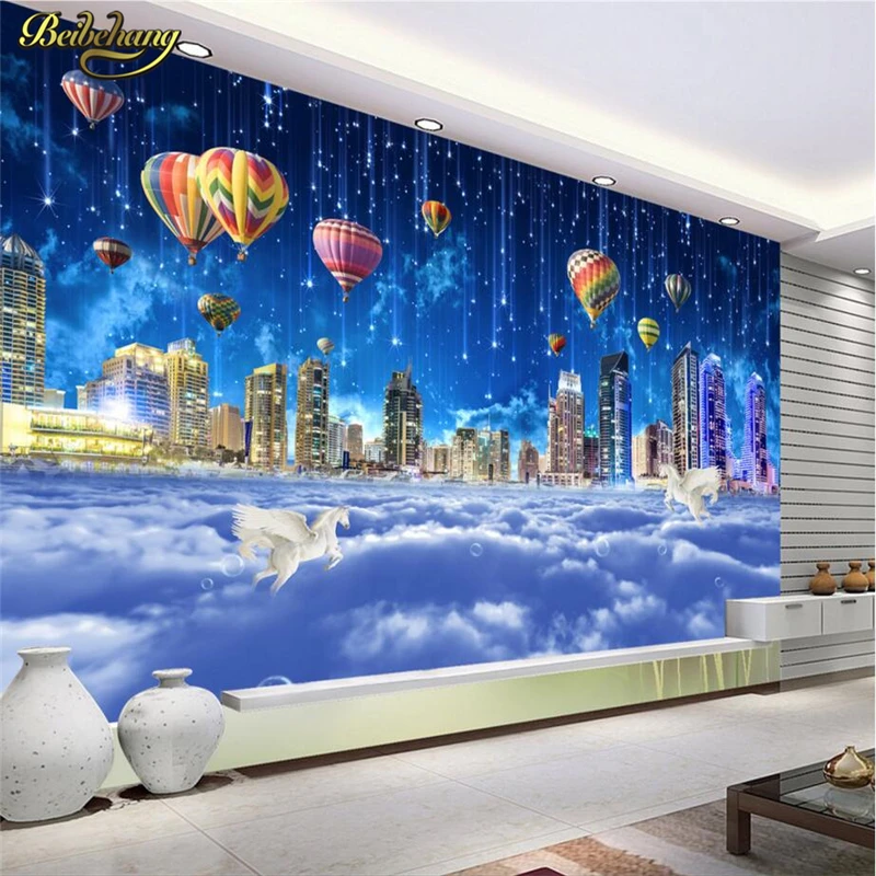 

beibehang Custom Star City Sea clouds papel de parede 3D mural wallpaper for living room beautiful photo murals wall paper roll