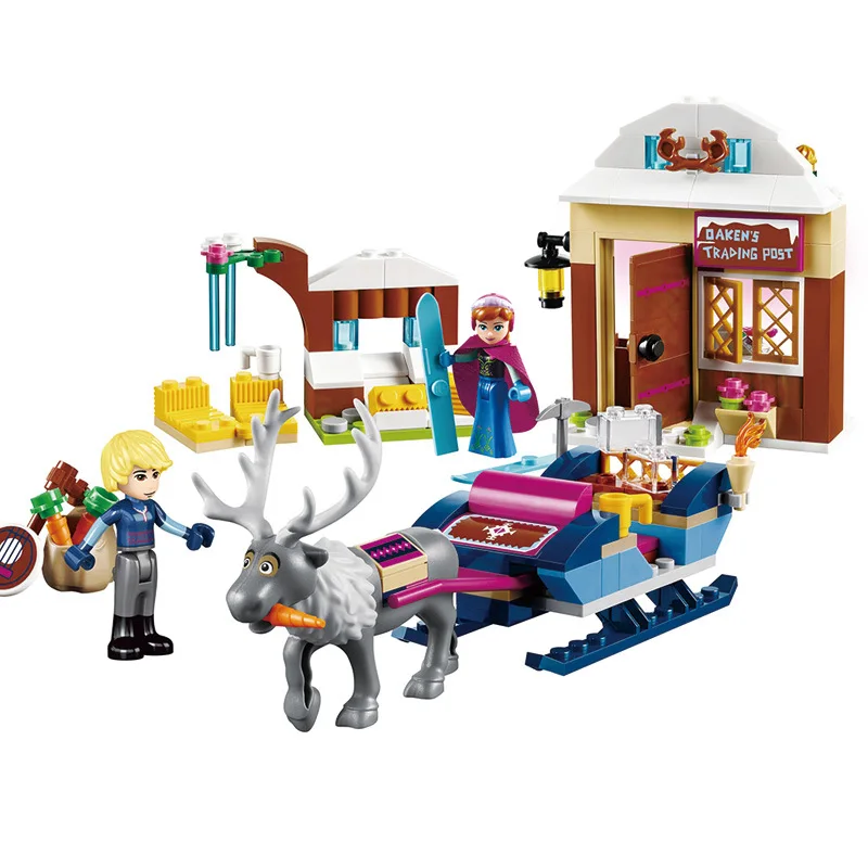 Disney Cute Toys Frozen Princess Anna & Kristoff'S Sleigh Adventure Building Blocksbest New Year Gift For Childrens Disney Cute Toys Frozen Princess Anna & Kristoff'S Sleigh Adventure Building Blocksbest New Year Gift For Childrens