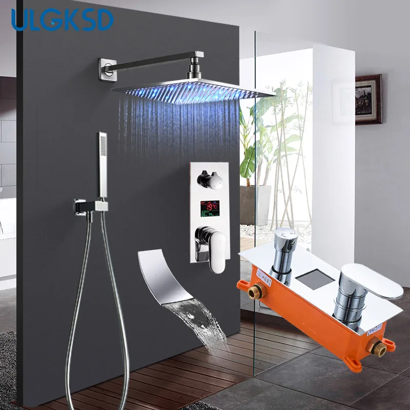 ULGKSDLEDDigitalShowerFaucetChangingShowerHeadHotCold