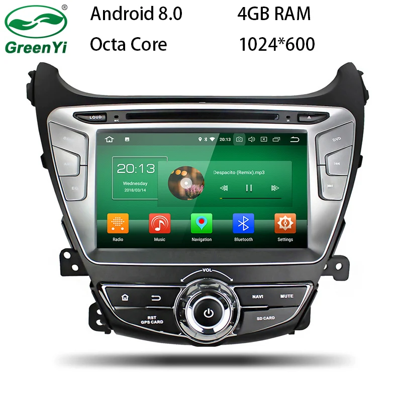 

Octa Core 4GB RAM Android 8.0 Car GPS DVD Player For Hyundai Elantra/Avant/I35 2014 2015 Audio Radio Head Unit Multimedia