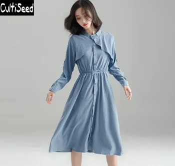 

Cultiseed 2018 Female Korean Long Trench Coats Women Single Breasted Long Cardigan Trench Outerwears Ladies Casual Long Coats
