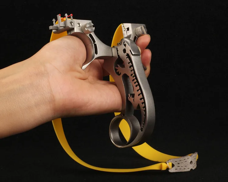 Lagarto com Objetivo de Tiro ao ar Handheld com Faixa de Borracha Caça Estilingue Catapulta Inoxidável Livre Novo 2020 Aço 6 High Quality Esporte e Lazer