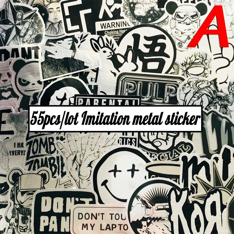

New 50pcs/bag Imitation metal game of Thrones Stickers Direwolf UFO DGK logo For suitcase computer Scooter waterproof DIY decals