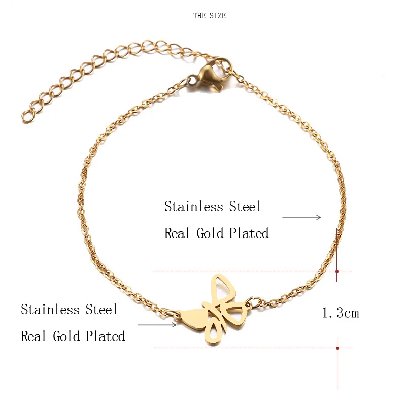 CACANA Stainless Steel Bracelet For Women Pretty Butterfly Gold And Silver Color Pulseira Feminina Lover's Engagement Jewelry