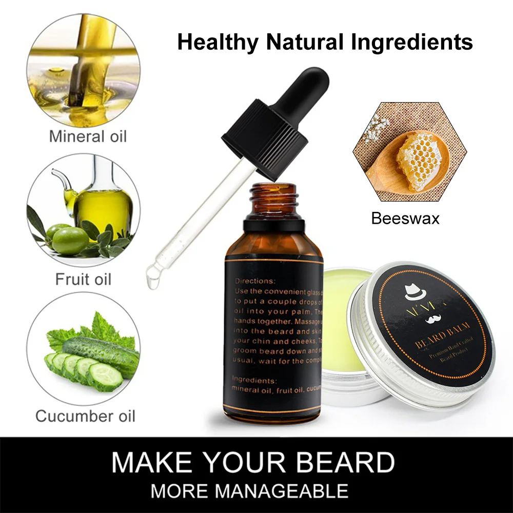 ALIVER 30 мл/30 г для мужчин борода масло укрепление Сгущает рост бороды аргановое воск блеск крем для бритья увлажнение продукты