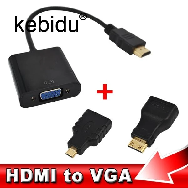 1set Mini Male Adapter to VGA Female Built-in 1080p Chipset Converter HDMI-compatible Adaptor for Xbox 360 PS3 | Электроника