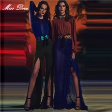 B* lосновной новые женские комбинезоны с разрезом, зимние осенние вечерние Клубные черные с круглым вырезом, украшенные манжеты, Длинные сетчатые рукава, свободный спортивный костюм