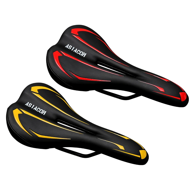 

New ASIACOM black yellow red Mountain bike saddle hollow out Ergonomic design Folding bicycle front seat mat MTB parts Free ship