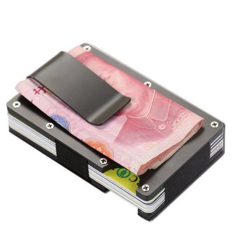 Карбоновый зажим ультратонкий металлический зажим кошелек Бизнес может вместить несколько дебетовых и кредитных карт защита может