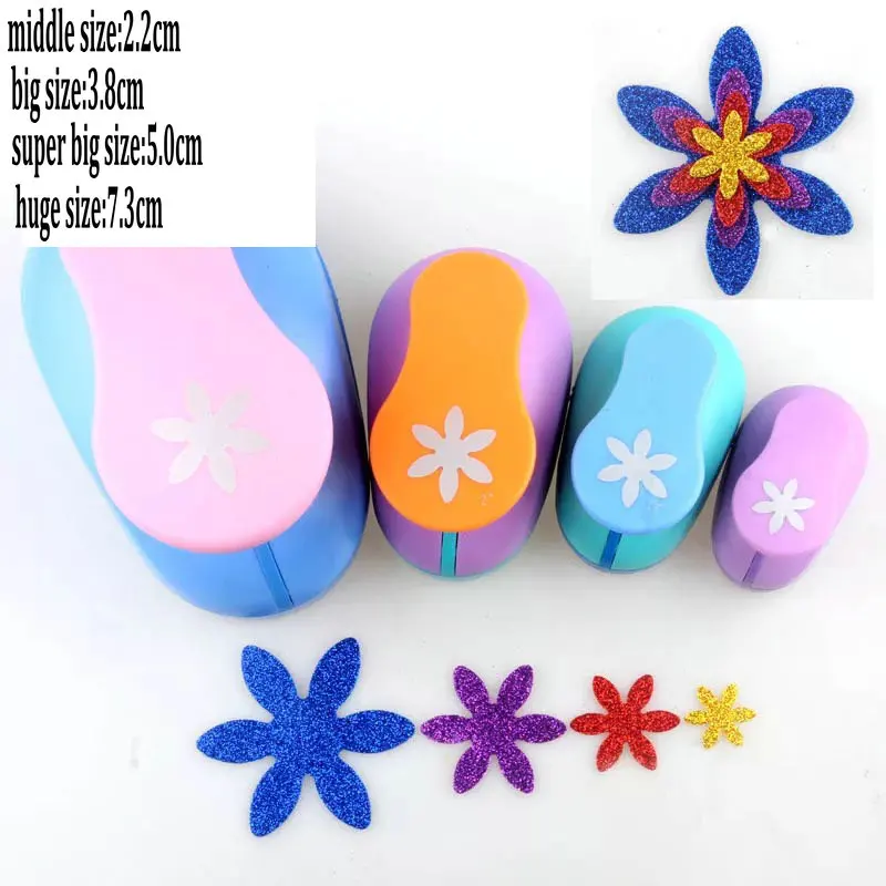 4pcs 3" 2" 1.5" 1" flower shape of craft punch set Paper Cutter