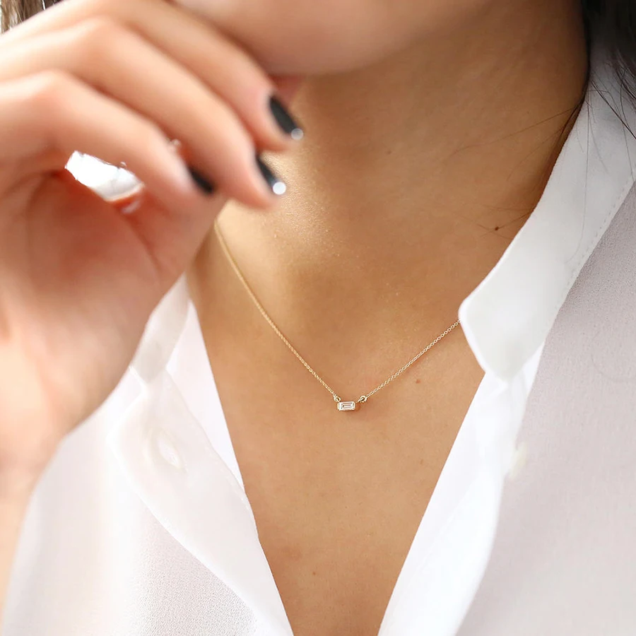 Кулон с изумрудом из желтого золота цепочкой 14 каратного 3 Х5 мм|pendant chain necklace|pendant