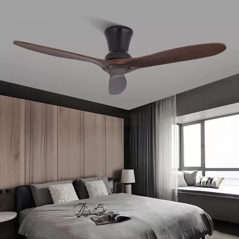 Скандинавский потолочный вентилятор, светильник 52 дюйма, простая гостиная, столовая, спальня, деревянный вентилятор, светильник, мульти-опционально, домашний потолочный вентилятор, светильник