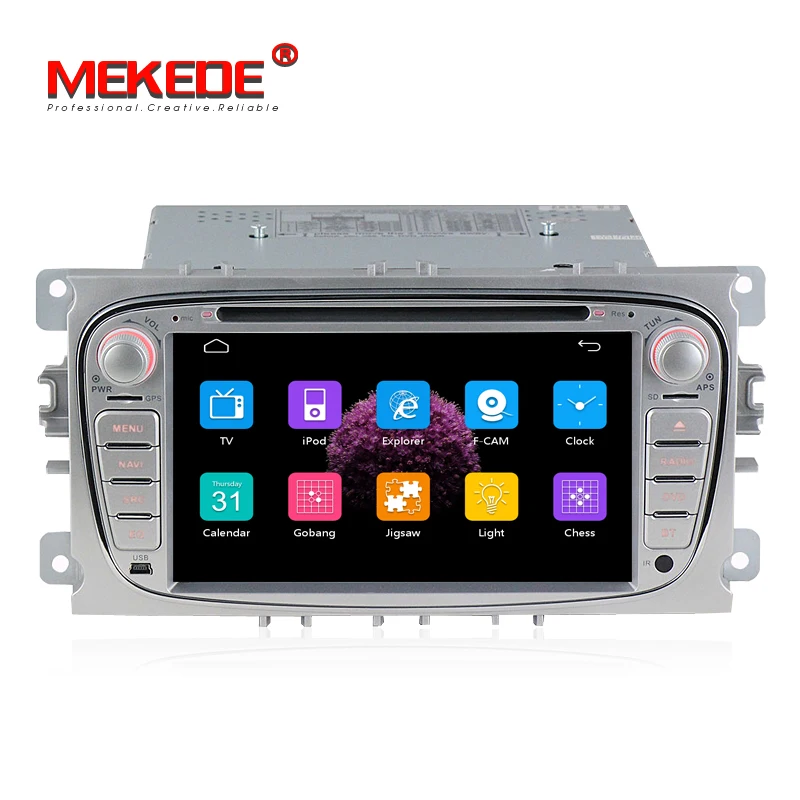 Excellent MEKEDE capacitive screen 7inch 2din Car radio GPS Player For Mondeo/S-MAX/Connect/FOCUS 2 2008-2011 with Radio GPS BT 1080P 3