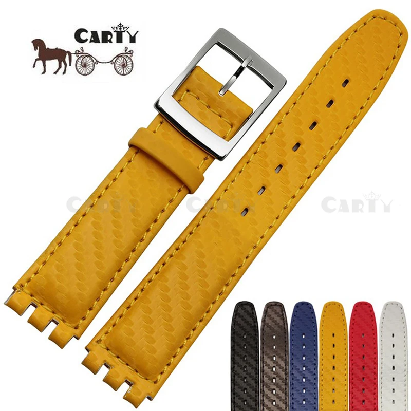17mm cinturino in vera pelle vigilanza delle donne di modo  rosso/blu/giallo/nero/marrone/bianco impermeabile cinturino per swatch  orologio|watchband for swatch|genuine leather strapleather strap -  AliExpress