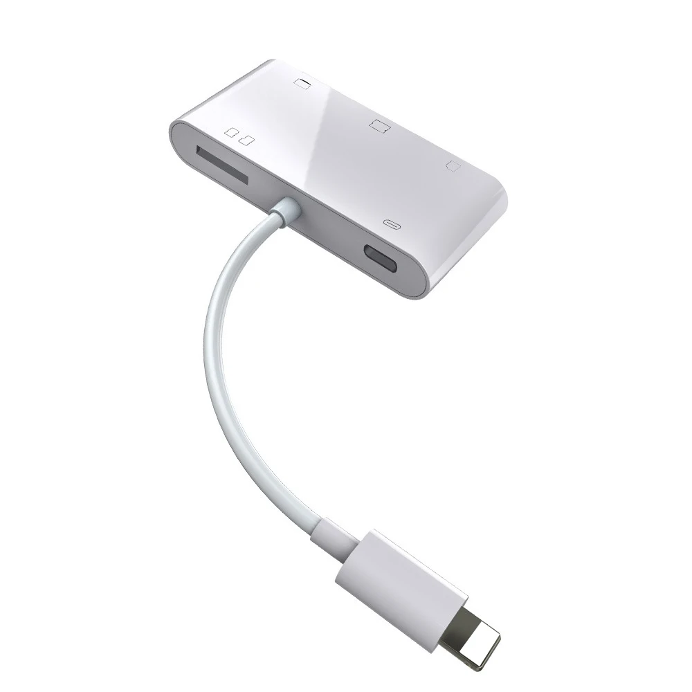 6 in 1 SD TF SDHC CF XD M2 Card Reader Charging Adapter for IPhone XS 4