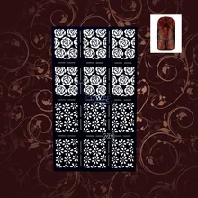 1PC Sexy Diy Flower Rose Hollow Out Nail Vinyls FingerNail Airbrush Polish Image Guide PBJV218 Full Nail Wraps Decals Decoration