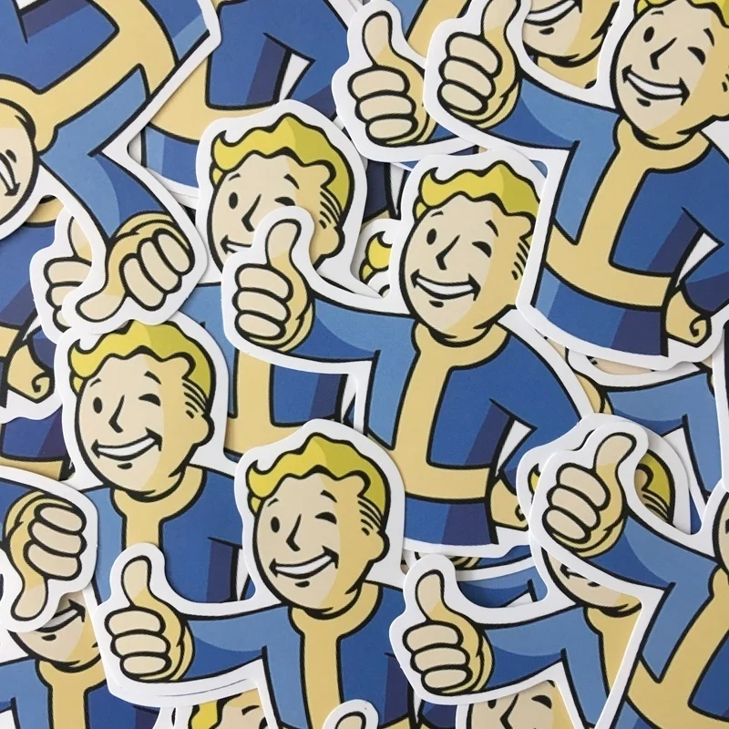 

50pcs Fallout 4 Games Peripheral Stickers Shelter Kid Stickers Notebook Personality Waterproof Stickers