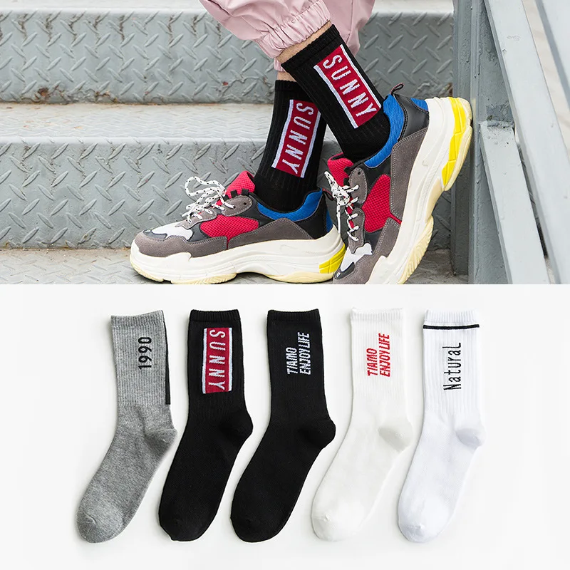

New 2019 tide socks ins socks men's cotton Hip-Hop trend summer personality high tube hip hop socks