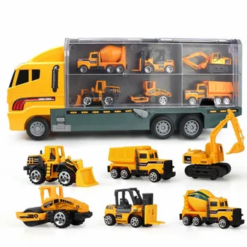 

Construction Truck Vehicle Container Car Toy Set Trucks Excavator Cement Truck Dumper Bulldozer Forklift Road Roller for Kids