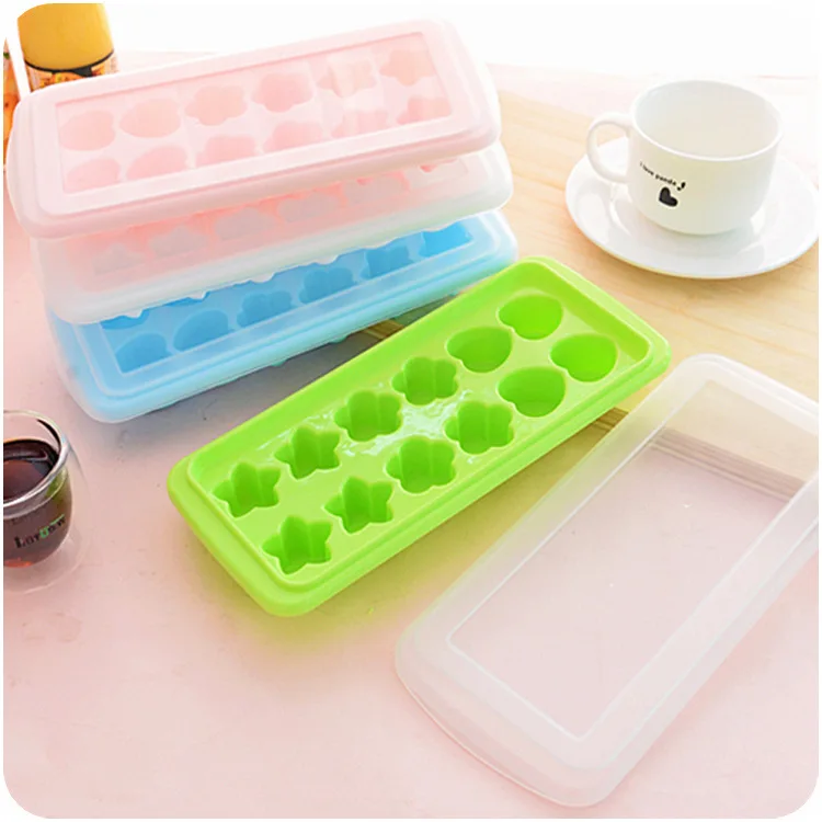

Creative Heart Star Flower Shaped Ice Maker Mold Box Ice Boxes with Cover