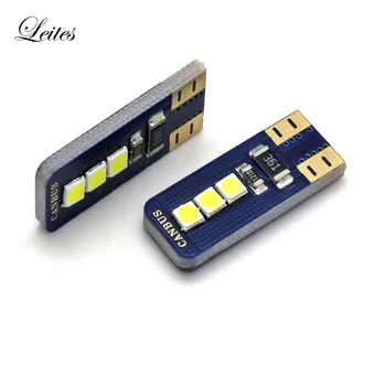 

2PCS White 3030 Chipset 6LED T10 168 Canbus Error Free Bulbs for Car Interior Dome Map Door Courtesy License Plate Lights