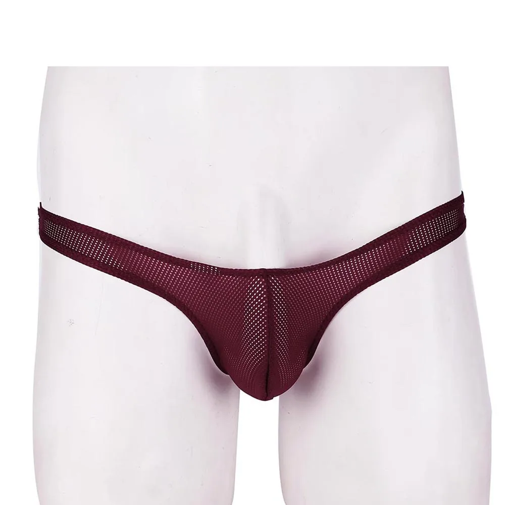 iiniim Mens See-Through G-String Bikini Mesh T-Back Underwear with Bulge Pouch